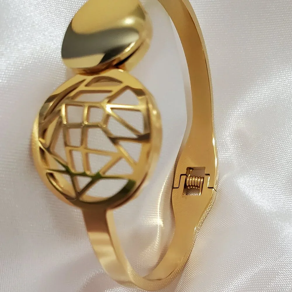 Gold Plated Stainless Steel VARIETY Bangle Bracelet Geometric Design SELECT